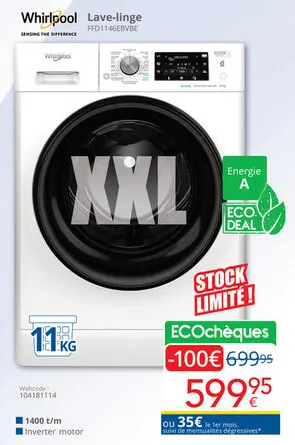 Offre: Lave-linge FFD1146EBVBE