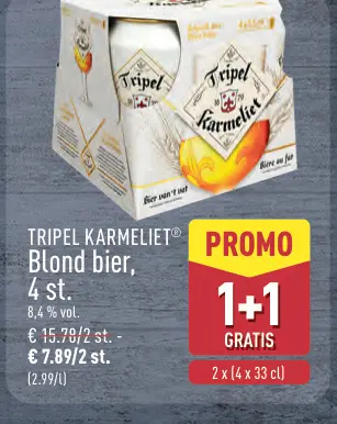 Promotie: Tripel Karmeliet Blond bier