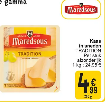 Aanbieding: Kaas in sneden