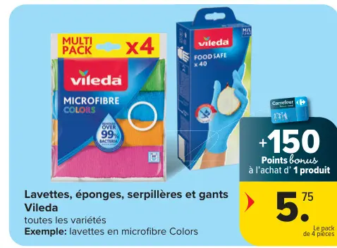 Offre: Lavettes, éponges, serpillères et gants