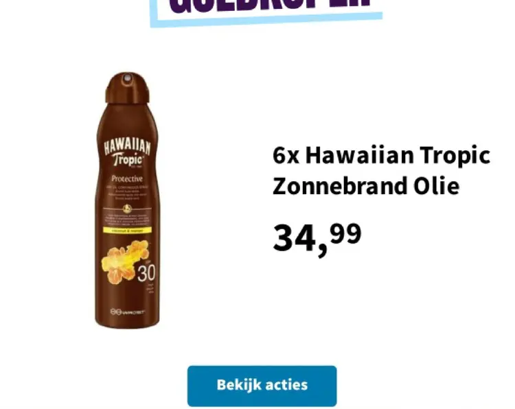 Promotie: Hawaiian Tropic Zonnebrand Olie