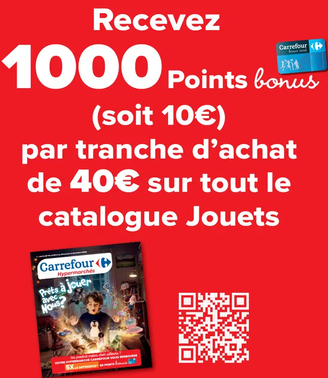 Offre: 1000 Points bonus par tranche d'achat de 40€ sur tout le catalogue Jouets