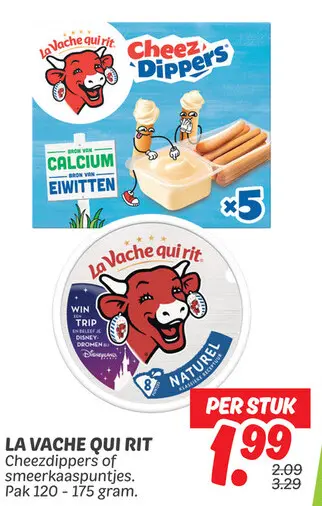 Aanbieding: La Vache qui rit Cheezdippers of smeerkaaspuntjes