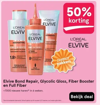Aanbieding: Elvive Bond Repair, Glycolic Gloss, Fiber Booster en Full Fiber