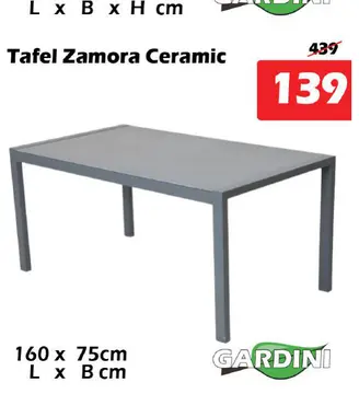 Aanbieding: Tafel Zamora Ceramic