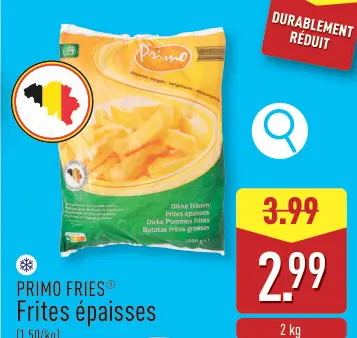 Offre: Frites épaisses