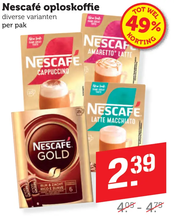 Aanbieding: Nescafé oploskoffie