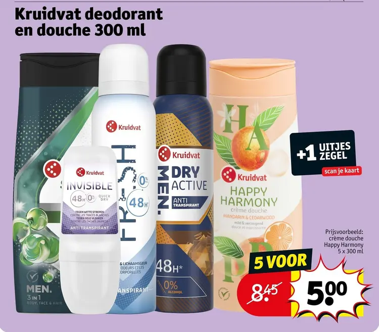 Aanbieding: Kruidvat deodorant en douche