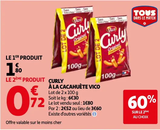 Promotie: Curly à la cacahuète