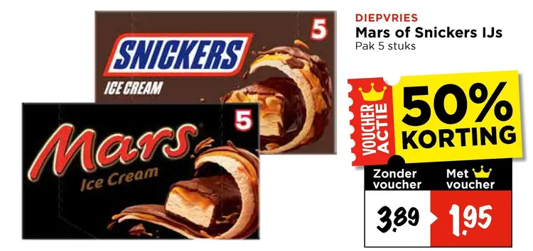 Aanbieding: Mars or Snickers IJs
