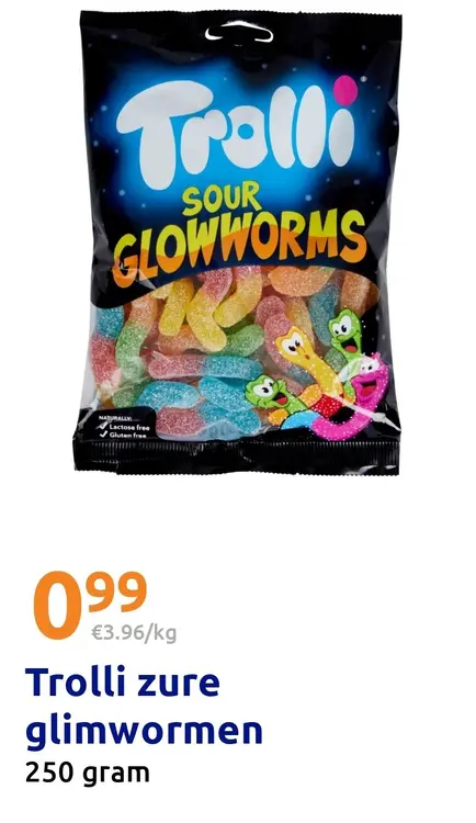 Aanbieding: Trolli Zure glimwormen