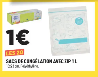 Offre: Sacs de congélation avec zip