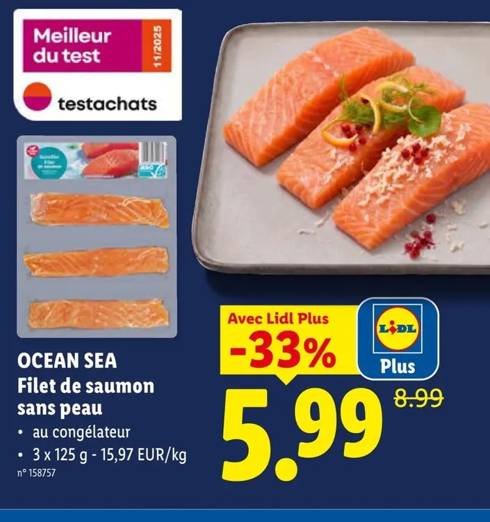 Offre: Filet de saumon sans peau