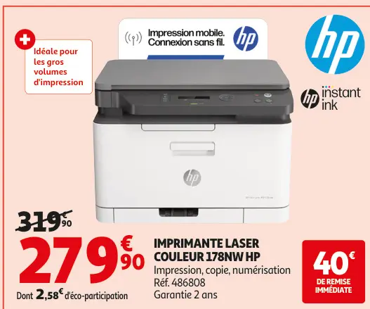 Offre: Imprimante laser couleur 178nw hp