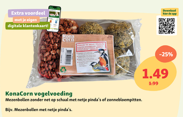 Aanbieding: KonaCorn vogelvoeding Mezenbollen zonder net 