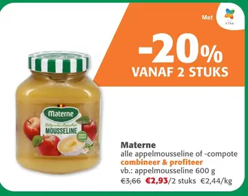 Aanbieding: Materne appelmousseline of -compote