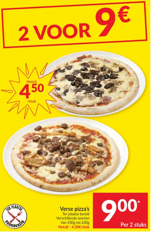 Promotie: Verse pizza's