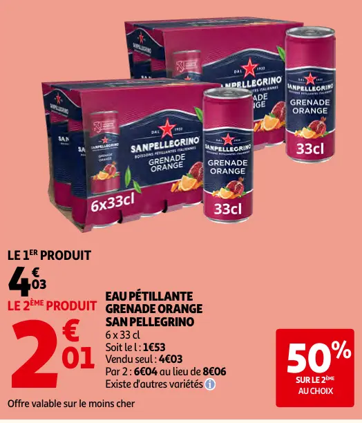 Promotie: Eau pétillante grenade orange