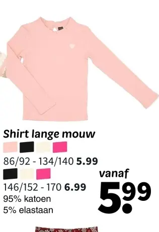 Aanbieding: Shirt lange mouw
