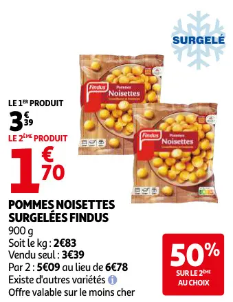 Promotie: Pommes noisettes surgelées