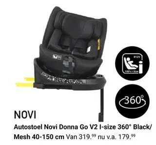 Aanbieding: Autostoel Novi Donna Go V2 I-size 360° Black/
