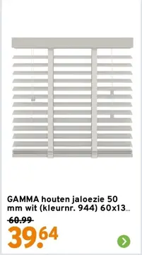 Aanbieding: GAMMA houten jaloezie 50 mm wit