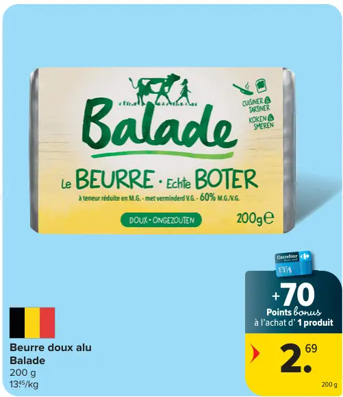 Offre: Beurre doux alu
