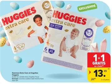 Offre: Gammes Extra Care et lingettes Huggies