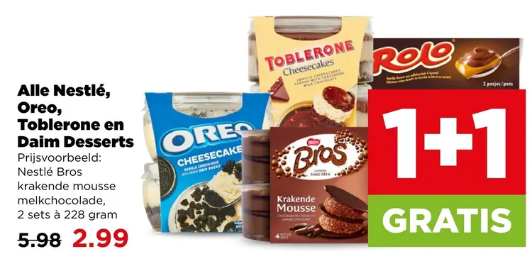Aanbieding: Alle Nestlé, Oreo, Toblerone en Daim Desserts