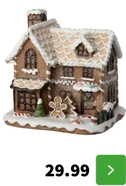 Aanbieding: Gingerbread House kerstdorpminiatuur