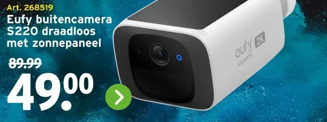 Aanbieding: buitencamera S220 draadloos met zonnepaneel