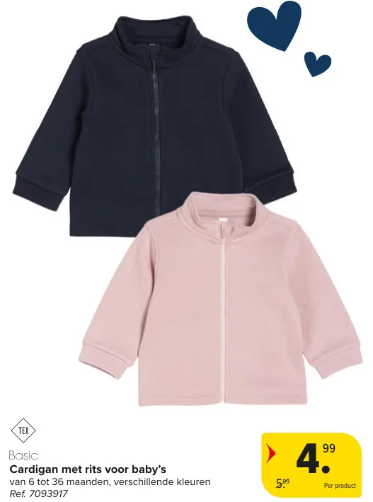 Promotie: Cardigan met rits voor baby's