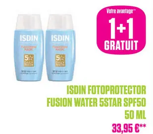Offre: Isdin Fotoprotector Fusion Water 5star Ip50 50ml