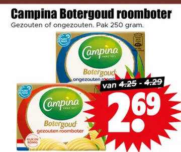 Aanbieding: Campina Botergoud roomboter