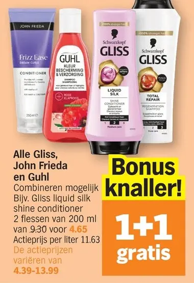 Promotie: Alle Gliss, John Frieda en Guhl