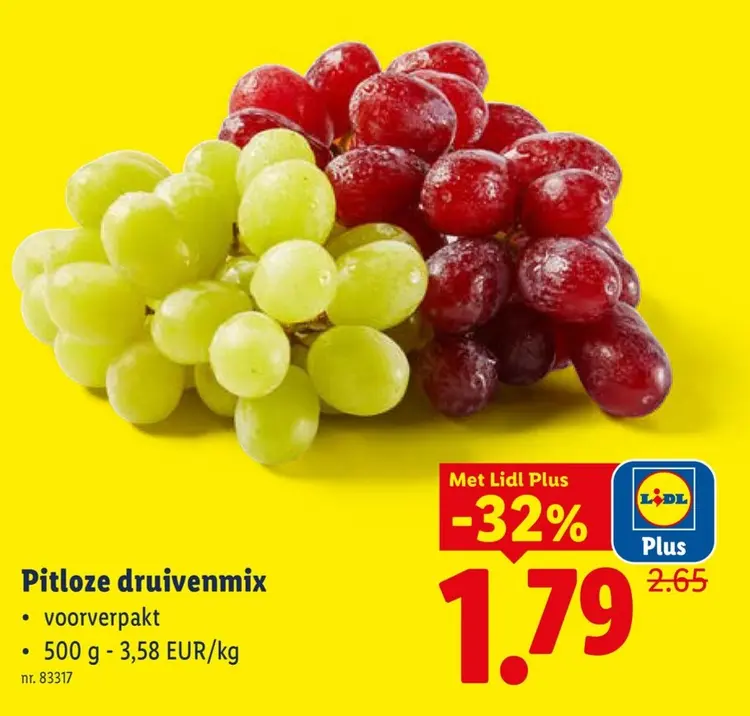 Promotie: Pitloze druivenmix