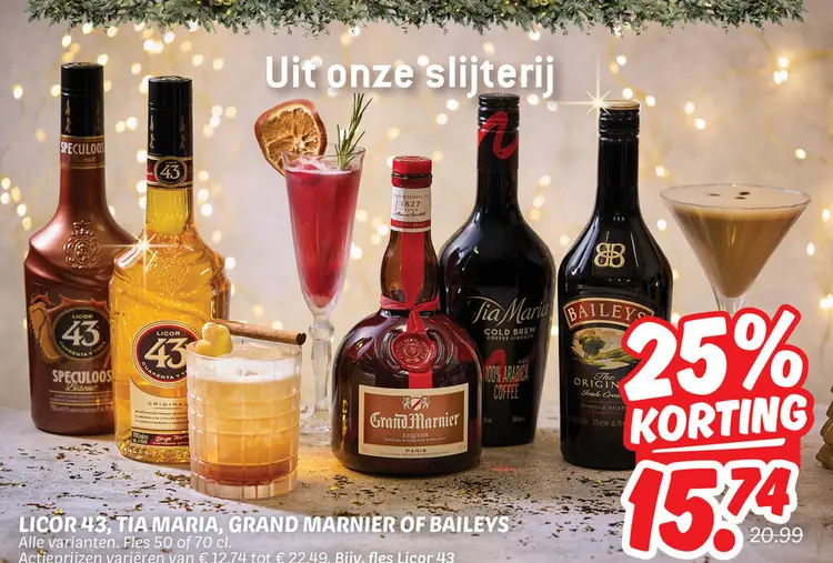 Aanbieding: Licor 43, Tia Maria, Grand Marnier of Baileys