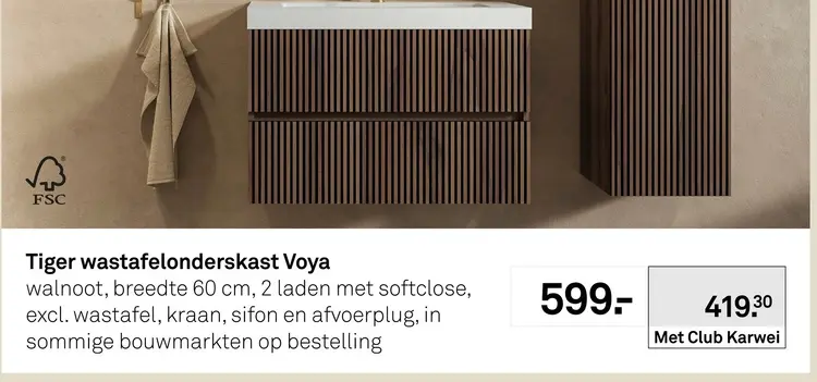 Aanbieding: Tiger wastafelonderkast Voya