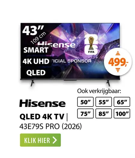 Aanbieding: Hisense QLED 43E79S PRO (2026)