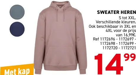 Promotie: Sweater heren met kap