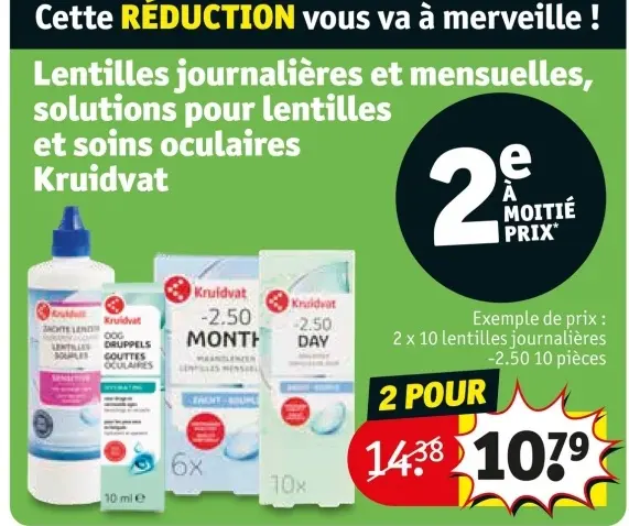 Offre: Lentilles journalières et mensuelles, solutio