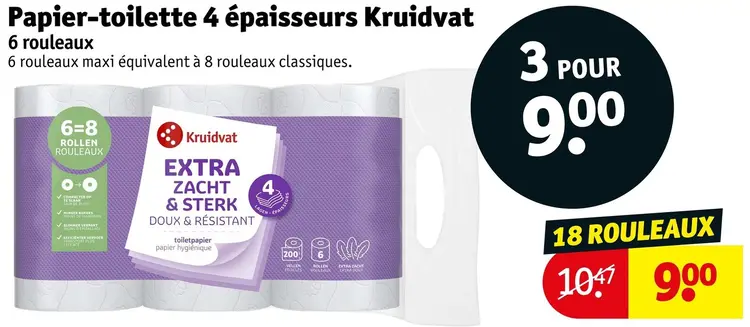Offre: Papier-toilette 4 épaisseurs