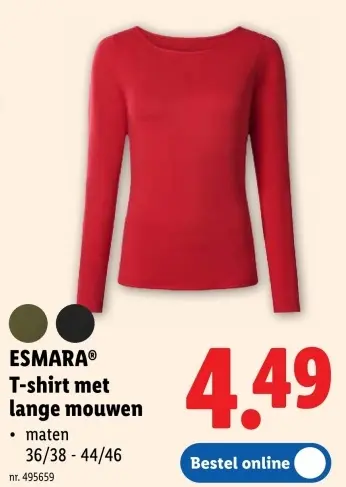 Promotie: T-shirt met lange mouwen