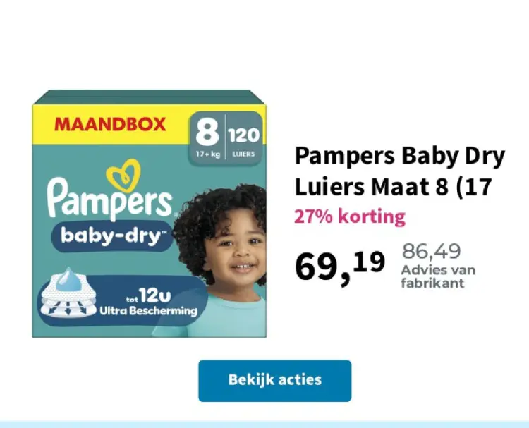 Promotie: Pampers Baby Dry Luiers Maat 8