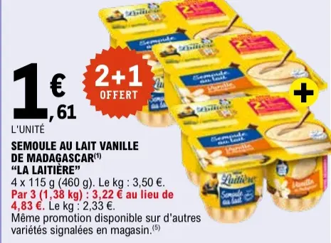 Promotie: Semoule au lait vanille de madagascar
