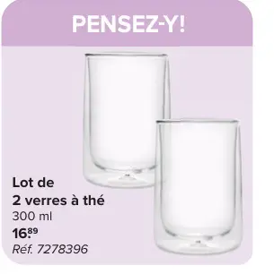 Offre: Lot de 2 verres à thé