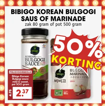 Aanbieding: Bibigo korean bulgogi saus of marinade