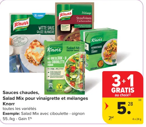 Offre: Sauces chaudes, Salad Mix pour vinaigrette et