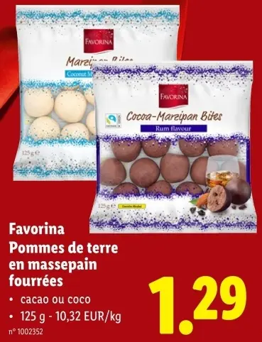 Offre: Favorina Pommes de terre en massepain fourrées
