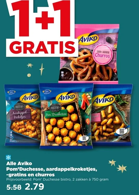 Aanbieding: Pom'Duchesse, aardappelkroketjes, -gratins en churros